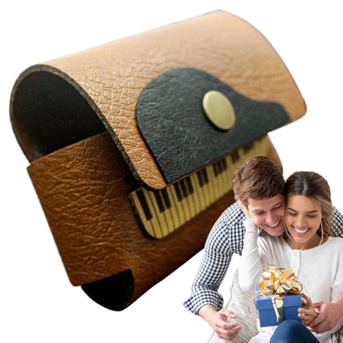 Schutzhülle für Kopfhörer, tragbare Schutzhülle, Ohrhörer-Schutz mit Schlüsselanhänger, brauner Kopfhörer-Organizer, Rucksack-Anhänger für kleines Zubehör und Reisen, 8 x 6 cm Schutzhülle für Kopfhörer, tragbare Schutzhülle, Ohrhörer-Schutz mit Schlüsselanhänger, brauner Kopfhörer-Organizer, Rucksack-Anhänger für kleines Zubehör und Reisen, 8 x 6 cm von Generisch