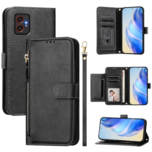Schutzhülle für Samsung Xcover 7 Pro, 5 Kartenfächer, Reißverschlussfach, PU-Leder, Magnetverschluss, Ständer mit Handschlaufe, Schwarz Schutzhülle für Samsung Xcover 7 Pro, 5 Kartenfächer, Reißverschlussfach, PU-Leder, Magnetverschluss, Ständer mit Handschlaufe, Schwarz von Generisch