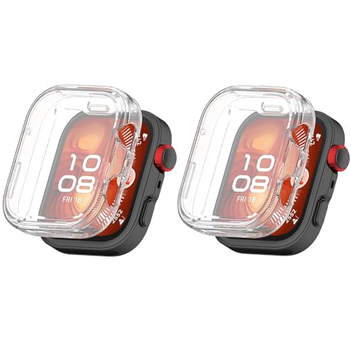 Schutzhülle kompatibel mit Huawei Watch Fit 4 mit Displayschutzfolie, flexibles TPU, stoßfest, kratzfest, für Huawei Watch Fit 4 Smartwatch (klar/klar) von Generisch