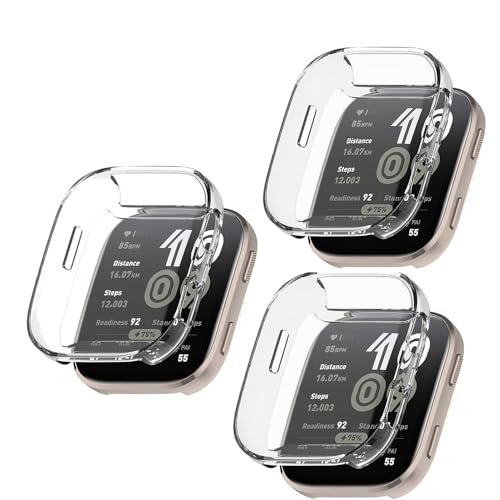 Schutzhüllen kompatibel mit Amazfit Bip 6 mit Displayschutzfolie, 3 Stück, flexibel, TPU, stoßfest, kratzfest, für Amazfit Bip 6 Smartwatch (klar/klar/klar) von Generisch