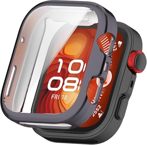 Schutzhüllen kompatibel mit Huawei Watch Fit 4 Pro mit Displayschutzfolie, flexibles TPU, stoßfest, kratzfest, Abdeckung für Huawei Watch Fit 4 Pro Smartwatch (Grau) von Generisch