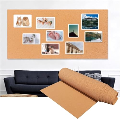 Selbstklebende Korktafel, rahmenlose Pinnwand für Zuhause und Büro, 1,22 x 2,46 m (10 mm) – perfekte Pinnwand zum Anzeigen von Notizen von Generisch