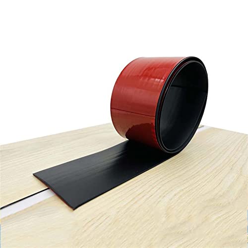 Generisch Selbstklebende Vinyl-Bodenkantenverkleidung, 2 m x 7,6 cm, Schwarz, PVC, Bodenübergangsleiste für Laminatböden, Belag, Fugenspalte von Generisch