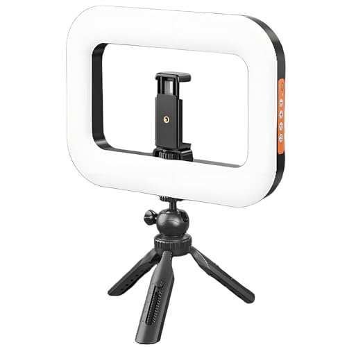 Selfie Handy RingLicht Mit Clip, Stativ Mit Ringlicht, Eingebauten Rechargeable Akkus 8000mAh,2 Lichtmodi,Tragbares Kamera Licht Cold Shoe Mount Für Vlog/Bildern/Besprechungen-Wärmer-Atmosphäre. von Generisch