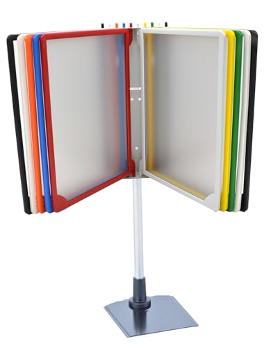 Sichttafelsystem Kassenständer A4 mit 10 Stk Mehrfarbig Rahmen Preislistenhalter mit festem Standfuß von Generisch