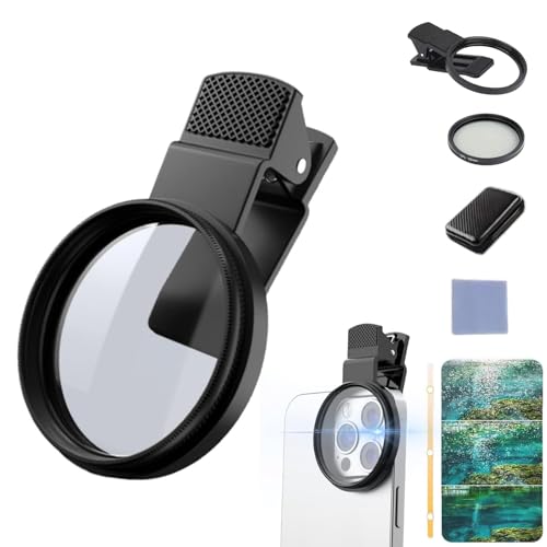 Sightfelt 52mm Clip-0n Cpl Telefon Cameralens Filter Kit, 2025 Neuer Zirkularpolarisationsfilter Polarisationsfilter Kompatibel mit den meisten Mobiltelefonen mit Clip (1 Kit) von Generisch