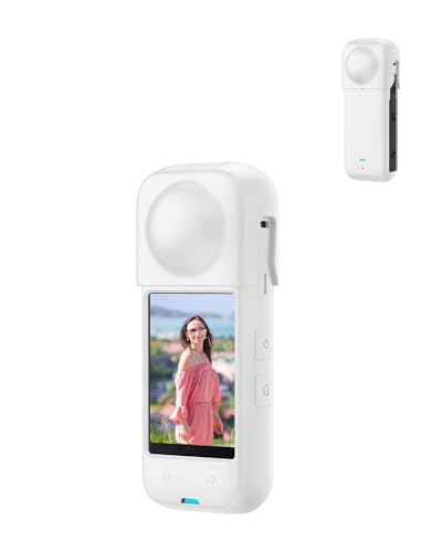Silikon Schutzhülle Abdeckung für Insta360 X4 Action Kamera Objektivkappe, Soft Shell, Staubdicht, Anti-Rutsch, Anti-Kratzer, Vollschutz, Licht und Dünn und Tragbar,Weiß von Generisch