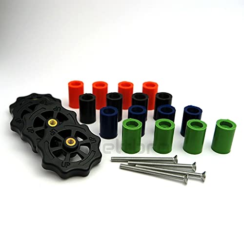 Silikondämpfer für Heizbett 3D-Drucker, M3, Wahlweise mit Senkkopfschrauben etc. z.B. Geeetech A10 (Set 1, schwarz) von Generisch