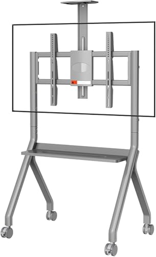 Smartboard-Ständer für 106,7–190,5 cm Smart-Whiteboard, Boden-TV-Ständer mit vier feststellbaren Rädern, Design für Büro, Klassenzimmer, Zuhause (Farbe: Grau) von Generisch