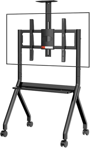 Smartboard-Ständer für 106,7–190,5 cm Smart-Whiteboard, Boden-TV-Ständer mit vier feststellbaren Rädern, Design für Büro, Klassenzimmer, Zuhause (Farbe: Schwarz) von Generisch