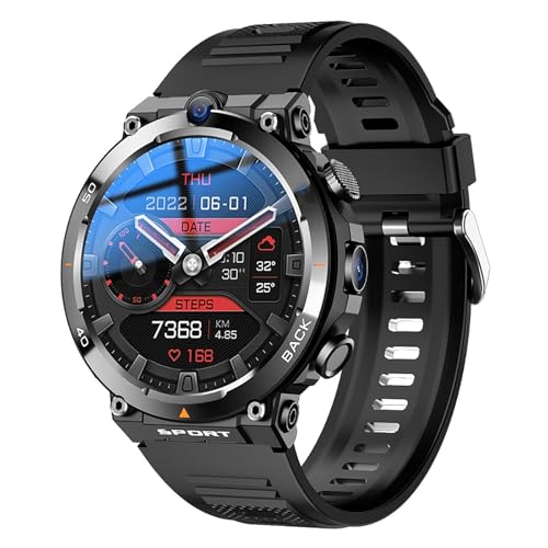 Smartwatch mit 4G SIM-Karte, Dual-Kamera & NFC, Pulsmesser, ultradünnes Design, kompatibel mit Android iOS Handys für Anrufe & Fitness Tracking von Generisch