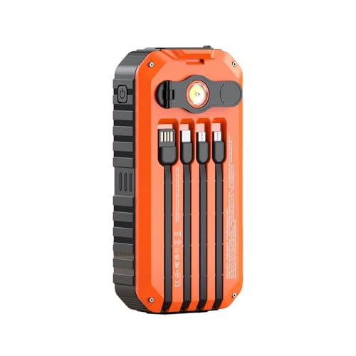 Solar Power Bank - Solar Power Bank 20000MAH Portable Solar Charger | Tragbares Ladegerät USB C Schnelllade Outdoor | Power Bank External Battery Pack Eingebaute Kabel SOS Strobe Taschenlampen Für Hik Solar Power Bank - Solar Power Bank 20000MAH Portable Solar Charger | Tragbares Ladegerät USB C Schnelllade Outdoor | Power Bank External Battery Pack Eingebaute Kabel SOS Strobe Taschenlampen Für Hik von Generisch