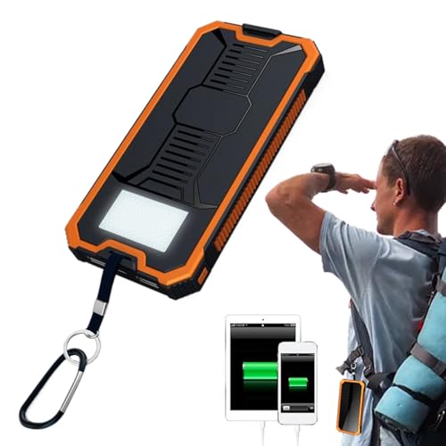Solar Power Bank - tragbares drahtloses Ladegerät | Schnelllade -Akku mit Duals -Sonnenkollektoren, 10000 mAH Cordless Power Bank mit Taschenlampe, schnelles Aufladungsgerät für das Outdoor Solar Power Bank - tragbares drahtloses Ladegerät | Schnelllade -Akku mit Duals -Sonnenkollektoren, 10000 mAH Cordless Power Bank mit Taschenlampe, schnelles Aufladungsgerät für das Outdoor von Generisch
