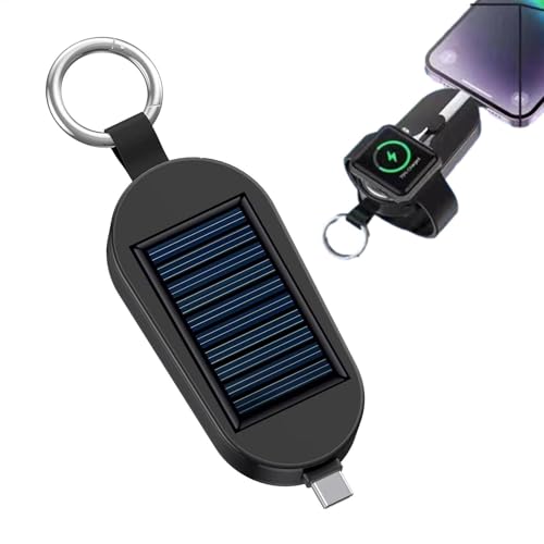 Solarladegerät | 3000mAh Émergéncy Pöwer Bank | Tragbarer Solar Miní Schlüsselanhänger Pöwer Bank | Solarbetriebener Schlüsselanhänger Pöwer Bank Typ C | Kabellose Uhr Aufladen für Reisen Outdoor von Generisch