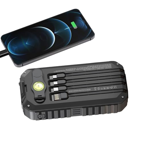Solarladegerät Mit Handkurbel,Mobiltelefon-Ladegerät - 20000 mAh Handkurbel Powerbank Mit Integrierten Kabeln SOS Blitzlicht Für Wandern Reisen Outdoor-Aktivitäten Solarladegerät Mit Handkurbel,Mobiltelefon-Ladegerät - 20000 mAh Handkurbel Powerbank Mit Integrierten Kabeln SOS Blitzlicht Für Wandern Reisen Outdoor-Aktivitäten von Generisch