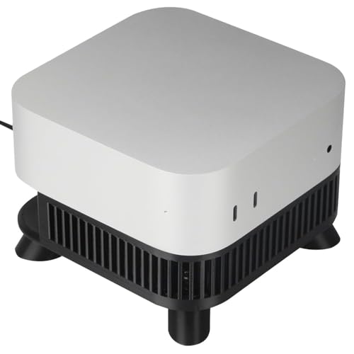 Ständerzubehör mit Lüfter für Mac Mini M4/ M4 Pro 2024,Kühlfußhalterung für Desktop-Computer,Wärmeableitung Desktop-Dock für Mac Mini M4/ M4 Pro 2024 (schwarz) von Generisch