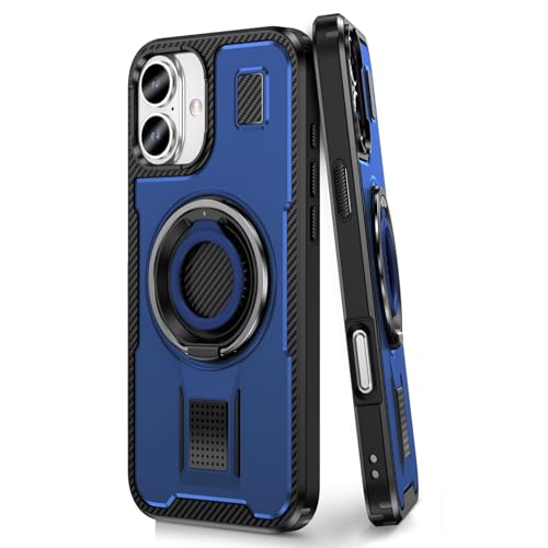 Standhülle für iPhone 16 Pro Max/16 Pro/16 Plus/16, Schlanke Dünne Hartschale Verstellbarer Magnetischer Metallringhalter Standabdeckung Fingerschlaufe Schutzhülle,Blau,16 Pro Max Standhülle für iPhone 16 Pro Max/16 Pro/16 Plus/16, Schlanke Dünne Hartschale Verstellbarer Magnetischer Metallringhalter Standabdeckung Fingerschlaufe Schutzhülle,Blau,16 Pro Max von Generisch