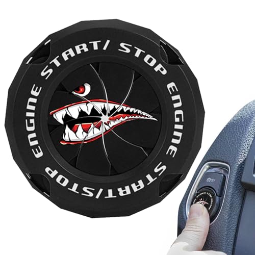 Startabdeckung, Motorstartabdeckung,Push Start -Taste -Zubehör - Hai Dekorative Rotary Innenarchitektur Abziehbilder für das Armaturenbrett Rad Stoßfänger Joystick Rocker Stopp von Generisch