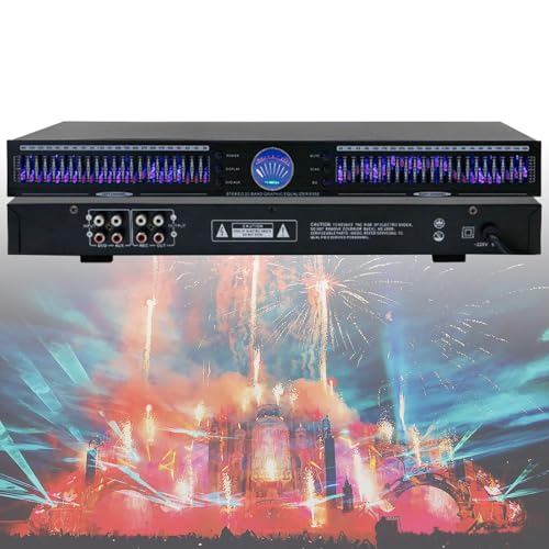 Stereo-Equalizer Für Heim-Audio, Zweikanaliger 22-Band-Grafik-Equalizer, Professioneller DJ-Equalizer Für 1HE-Rackmontage, 10 Voreingestellte Effekte, Rauschunterdrückung von Generisch