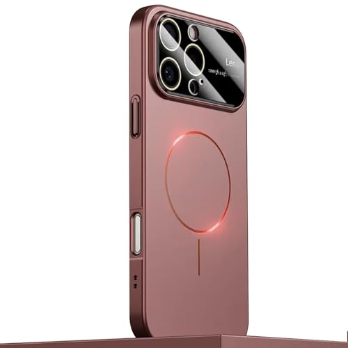 Stilvolle Hülle Für iPhone 16/16 Pro/16 Plus/16 Pro Max, Kameraschutz, All-Inclusive-Rückabdeckung Mit Magnetischer Saugnapfhalterung, Unterstützt Kabelloses Laden,16pro,Red von Generisch