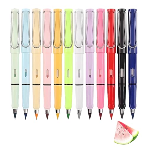 Swify Zauberbleistifte, 12 Stück Swify Buntstifte, Wiederverwendbarer Everlasting Bleistift Mit eingebautem Radiergummi, Swyvi Bleistifts, Tintenlose Ewigr Bleistifte (B Keine Ersatzspitzen) von Generisch