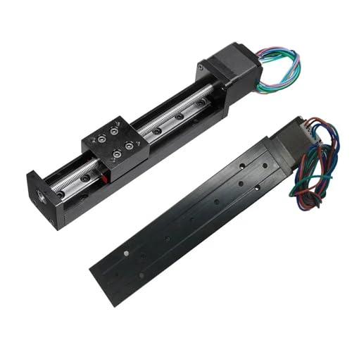 T-Typ-Gleittisch, Mini-Linearschienentisch, 50–300 mm Hub, Gleittisch mit Nema11 28 mm Schrittmotor for CNC-3D-Drucker mit XYZ-Achse(Stroke 100mm,12mm Pitch) von Generisch