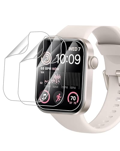 TPU-Displayschutzfolie für DDXCAW P2 4,7 cm Smartwatch (Auto-Reparatur), kratzfest, hohe Reaktionsfähigkeit, blasenfrei, High Definition, 3 Stück von Generisch
