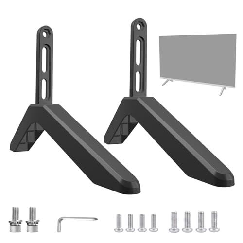 TV-Ständerbeine – Fernsehständer, höhenverstellbare Beine, Ersatzbeine für TV-Ständer, kompatibel mit 68,6 bis 139,7 cm LCD-LED-Fernsehern, unterstützt bis zu 45 kg, Kabelmanagement-System, einfache von Generisch