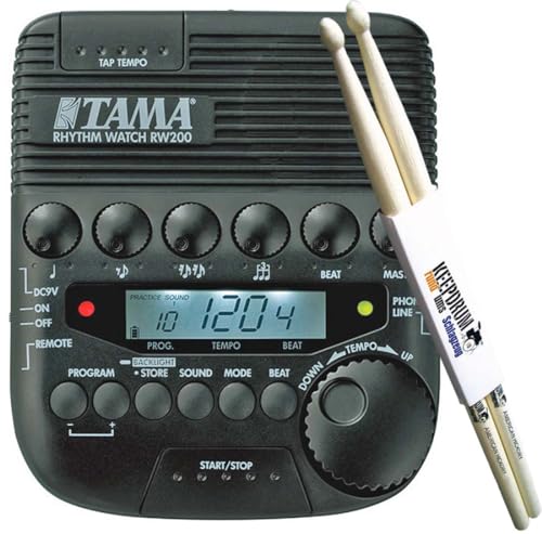 Tama Rhythm Watch RW200 Schlagzeuger-Metronom + keepdrum Drumsticks 1 Paar von Generisch