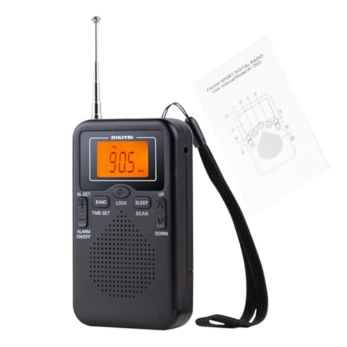 Taschenradio - Taschenradio AM FM, Transistorradio | Tragbares AM-FM-Radios, Walk-Man-Transistor-Batterieradio, Bester Empfang, digitaler LCD-Bildschirm, Taschen-Miniradio für Zuhause von Generisch