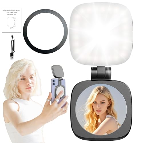 Telefon Ringlicht - Magnetisches LED Licht Für Selfies Mit 5 Helligkeitsstufen - Wiederaufladbare Faltbare Und Verstellbare Beleuchtung Mit Schmink Spiegel Für Kamera Laptop Tablet Aufnahmen Telefon Ringlicht - Magnetisches LED Licht Für Selfies Mit 5 Helligkeitsstufen - Wiederaufladbare Faltbare Und Verstellbare Beleuchtung Mit Schmink Spiegel Für Kamera Laptop Tablet Aufnahmen von Generisch