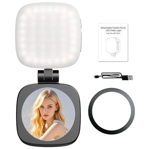 Telefon Ringlicht - Magnetisches LED Ringlicht Für Smartphone | Praktisches Gadget Klappbar Mit Schminkspiegel Und 5 Helligkeitsstufen Für Videokonferenzen Live Streaming Telefon Ringlicht - Magnetisches LED Ringlicht Für Smartphone | Praktisches Gadget Klappbar Mit Schminkspiegel Und 5 Helligkeitsstufen Für Videokonferenzen Live Streaming von Generisch