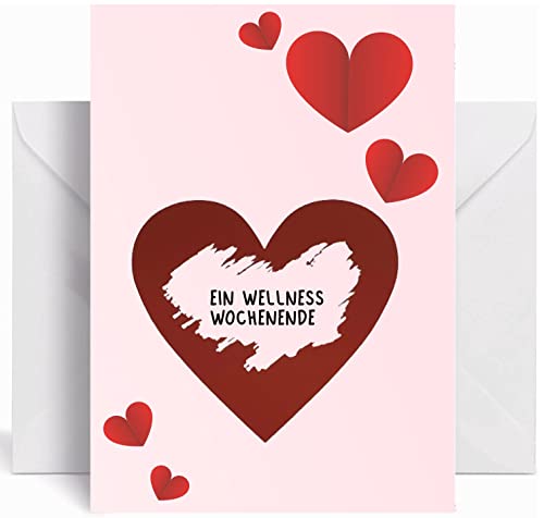 The Life Barn Gutschein Rubbelkarte Herz zum selber beschriften mit Umschlag für eigenen Text, Liebe, Valentinstag von Generisch