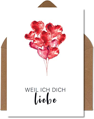 The Life Barn Postkarte mit Umschlag Weil ich dich liebe Karte zum Hochzeitstag Jahrestag Valentinstag von Generisch