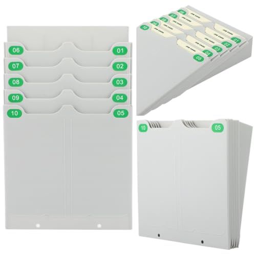 Time Card Wandregal mit 10 Fächern, nummerierte Etiketten 01-10, einziehbares Design für einfache Wandmontage Time Card Wandregal mit 10 Fächern, nummerierte Etiketten 01-10, einziehbares Design für einfache Wandmontage von Generisch