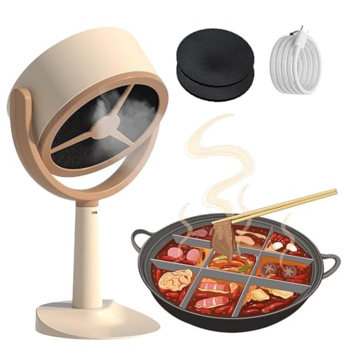 Tragbare Desktop-Dunstabzugshaube – kleine Dunstabzugshaube mit abnehmbarem Filter – effizienter Küchenabluftventilator für Innengrill, Hot Pot – praktische Dunstabzugshaube von Generisch
