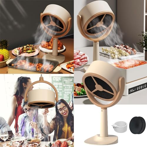 Tragbare Dunstabzugshaube, Desktop-Dunstabzugshaube mit Aktivkohlefilter-Ersatz, großem Ölauffangbehälter, tragbarer Küchenabluftventilator für Indoor-Grill, Hot Pot von Generisch
