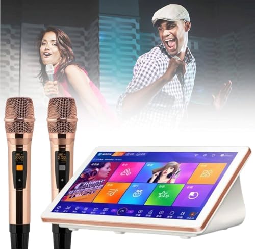 Tragbare Karaoke-Maschine mit 4K-Player, Dual-Wireless-Mikrofonen, Telefon-Fernbedienung und mehrsprachiger Unterstützung für Heim- und Party-Unterhaltung von Generisch