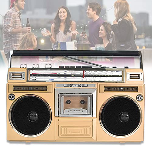 Tragbarer Kassettenspieler mit AM/FM/SW-Radio, Bluetooth-Lautsprecher, USB- und Speicherkartenunterstützung, für ältere Menschen und Kinder von Generisch