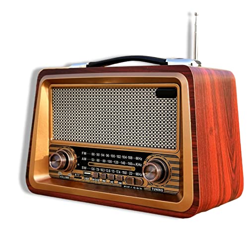 Tragbarer Stereo-Player im klassischen Stil mit USB-TF-, AUX-MP3-Unterstützung, klare Wiedergabe, mehrere Stromversorgungsoptionen für den Heim- und Außenbereich von Generisch