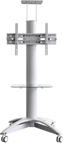 Tragbarer TV-Ständer auf Rädern für 81,3 - 178,8 cm (32 - 70 Zoll) Fernseher – mobiler Boden-TV-Wagen mit verstellbarem Tablett, leicht zu bewegen, stabiles Design für Zuhause und Büro von Generisch