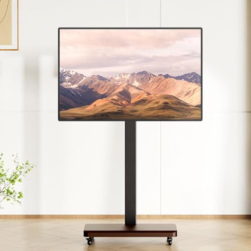 Tragbarer mobiler TV-Wagen auf Rädern, höhenverstellbar, rollbarer TV-Ständer für 81,3 cm (65 Zoll) LED-Flachbildschirm, hält bis zu 100 kg horizontaler und vertikaler Bildschirm, feste Positionierung von Generisch