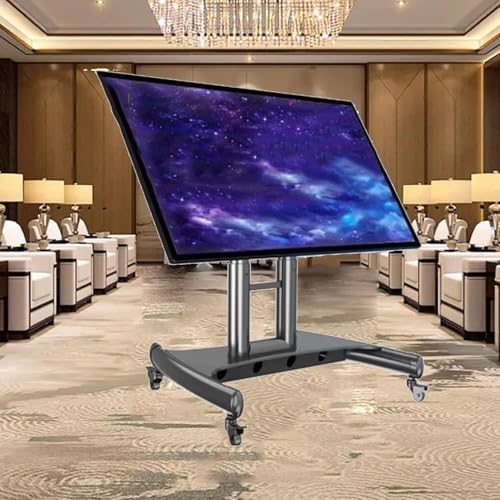 Tragbarer rollbarer TV-Ständer auf Rädern – mobiler Bodenwagen für 81,3–177,8 cm (32-70 Zoll) LCD-LED-Flachbildschirme – höhenverstellbarer TV-Display-Ständer mit einfacher Mobilität von Generisch