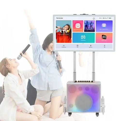 Tragbares Bluetooth-Karaoke-Lautsprechersystem mit Touch-Tablet und drahtlosen Mikrofonen, ideal für Outdoor, Camping und Party-Unterhaltung Tragbares Bluetooth-Karaoke-Lautsprechersystem mit Touch-Tablet und drahtlosen Mikrofonen, ideal für Outdoor, Camping und Party-Unterhaltung von Generisch