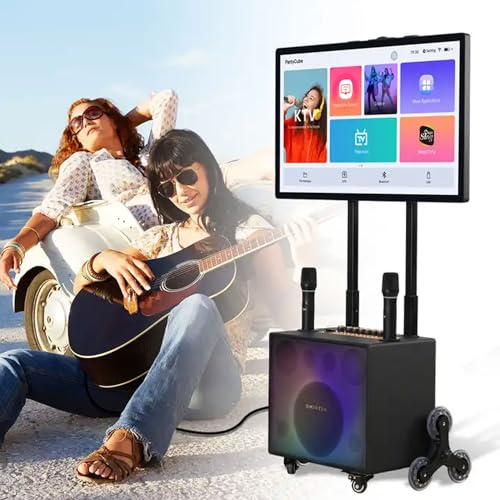 Tragbares Bluetooth-Karaoke-Lautsprechersystem mit Touch-Tablet und drahtlosen Mikrofonen, ideal für Outdoor, Camping und Party-Unterhaltung Tragbares Bluetooth-Karaoke-Lautsprechersystem mit Touch-Tablet und drahtlosen Mikrofonen, ideal für Outdoor, Camping und Party-Unterhaltung von Generisch