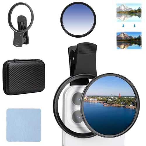 Tragbares Polarisationskameraobjektiv Für Smartphones, 52mm/67mm Clip-On-Handy-Filter Polarisationsfilter, Reduziert Blendung,Intensiviert Farben (67mm) von Generisch