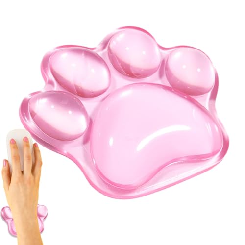 Transparente Handgelenkauflage für Mäuse, Katzenpfotenform, weiches Silikon, ergonomische Handgelenkstütze, Handgelenkstütze, Handbeschwerden für Laptop von Generisch