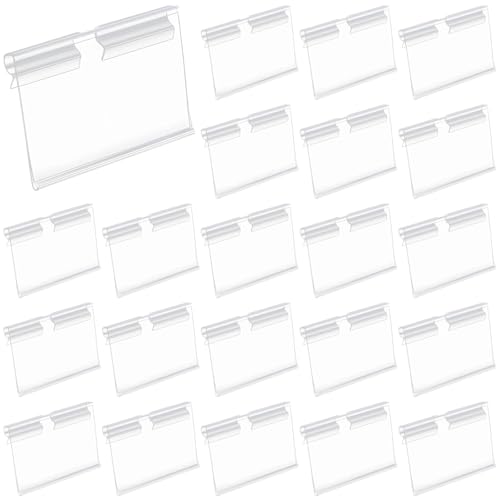 Transparente Kunststoff-Etikettenhalter mit Drahthaken, Preisschild-Displays für den Einzelhandel mit leeren Karten, 100 Stück Transparente Kunststoff-Etikettenhalter mit Drahthaken, Preisschild-Displays für den Einzelhandel mit leeren Karten, 100 Stück von Generisch