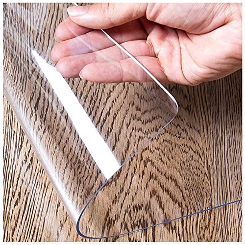 Transparente Tischschutzmatte, schmutzabweisend, Vinyl, für Büro, Schreibtisch, Esstisch, rechteckig, PVC-Abdeckung, 115 x 260 cm, 2 mm dick, strapazierfähig, Tischdecke von Generisch