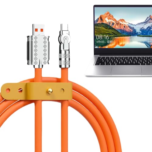 Typ C Ladegerät Schnellladung | 6A 120W Flexibler Und Langlebiges USB C -Kabel | Universaldatenkabel, Flexibles USB -Kabel, USB -Typ -C -Kabel, 180 ° Rotierendes Ladekabel Für Die Mobiltelefonschule F von Generisch